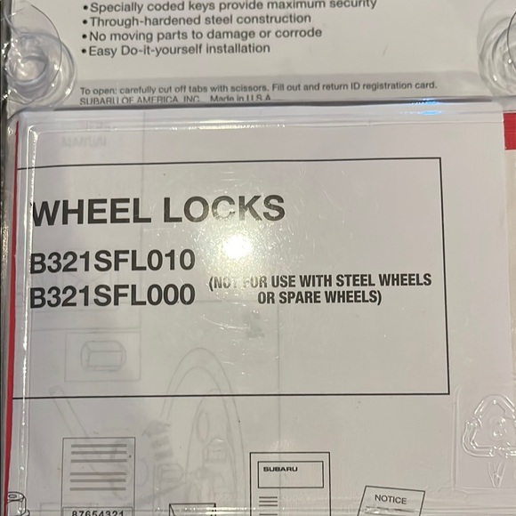 Subaru Wheel Locks Set - Picture 3 of 4